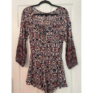 American Eagle Outfitters Woman’s romper Boho Floral Navy Size Small One Piece